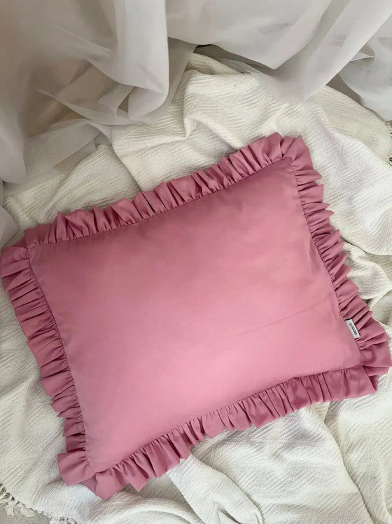 Full-Size Cotton Ruffled Pillowcase, Bubblegum Pink Snooozeworld