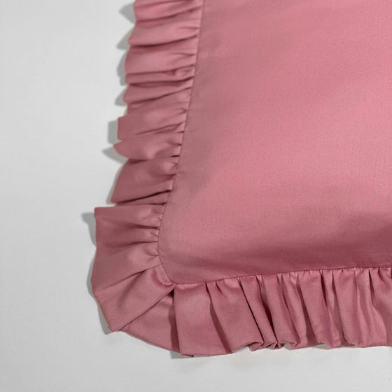 Full-Size Cotton Ruffled Pillowcase, Bubblegum Pink Snooozeworld