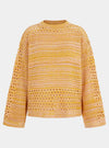 Gala Recycled Cotton Mix Pointelle Wide Sleeve Jumper - Orange Cara & The Sky