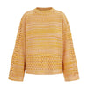 Gala Recycled Cotton Mix Pointelle Wide Sleeve Jumper - Orange Cara & The Sky