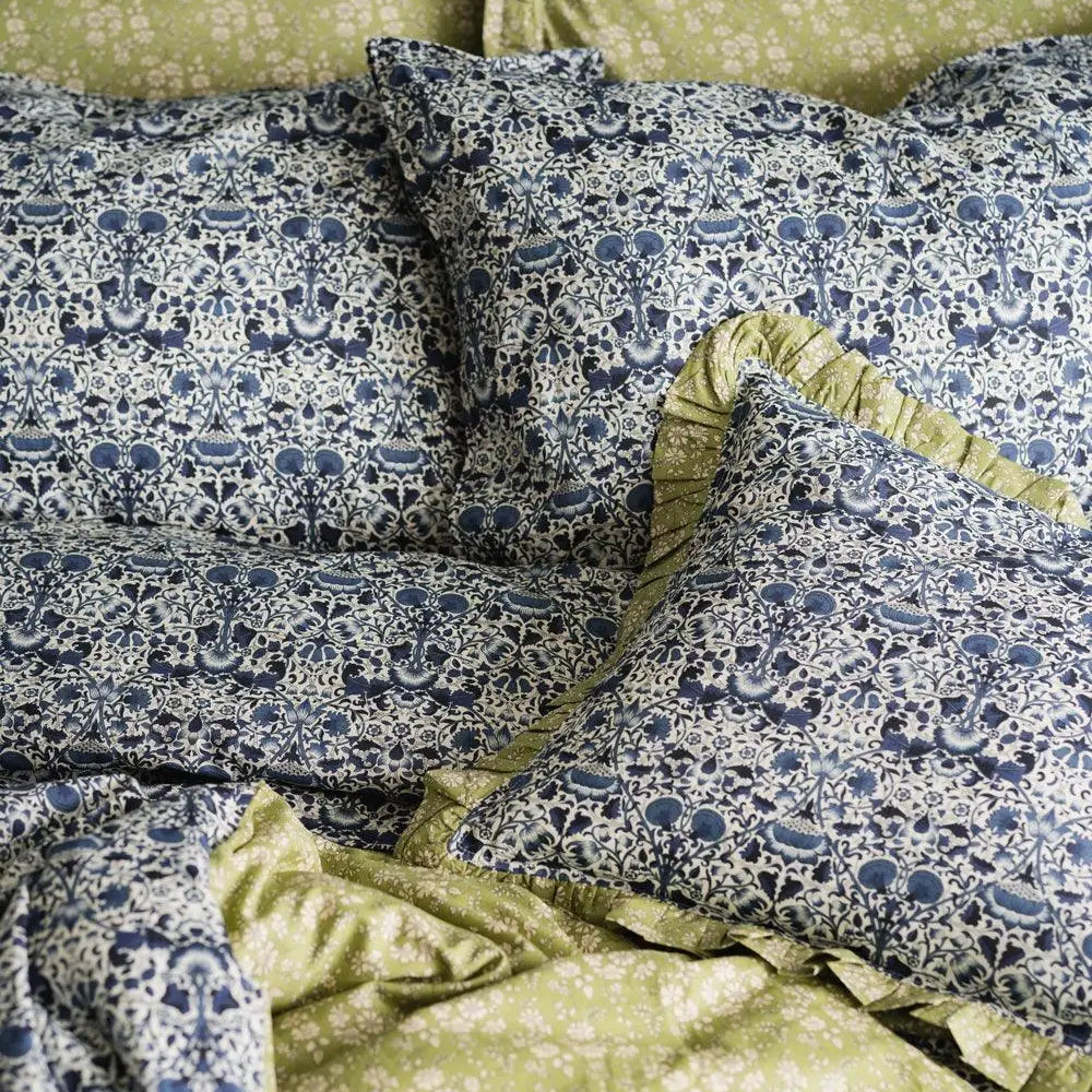 Gathered Edge Pillowcase Made With Liberty Fabric CAPEL PISTACHIO Coco & Wolf