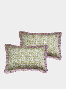  PENSTEMON & SAMBOURNE YELLOW Liberty Gathered Edge Pillowcase