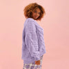 Gemma Basket Stitch Balloon Sleeve Chunky Knit Cardigan - Lilac Cara & The Sky