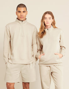  Unisex Sand Quarter Zip Sweater Boody