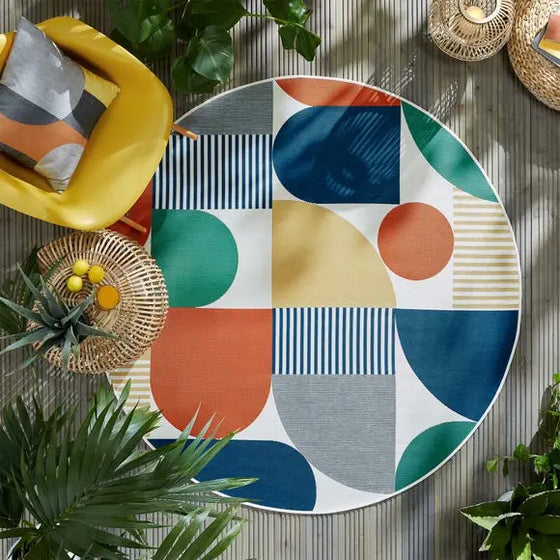 Geo Fusion Indoor Outdoor Circle Rug Dunelm