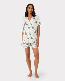  Giraffe Maternity Organic Cotton Print Short Pyjama Set Chelsea Peers