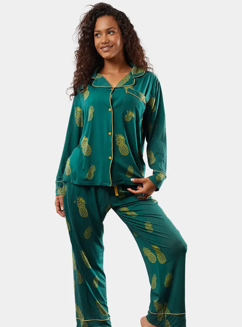 Golden Pineapple II Classic Pyjama Trouser Set Cosy Collective