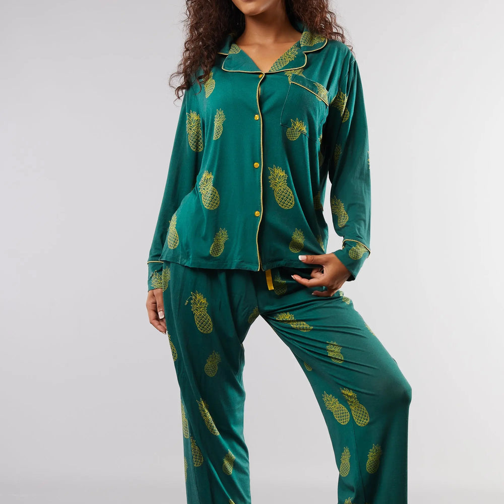 Golden Pineapple II Classic Pyjama Trouser Set Cosy Collective