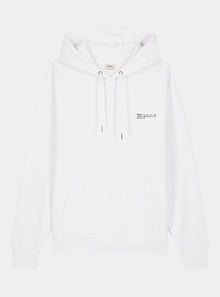  Gran Canaria Back-Print Mens Relaxed-Fit White Hoodie hewn.