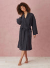 Graphite Layla 100% Linen Robe The Secret Linen Store