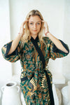 Green Batik Kimono Robe Wear the World