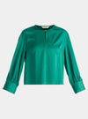 Green Button Sleeve Blouse Paisie