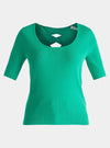 Green Cut Out Back Knitted Top Paisie