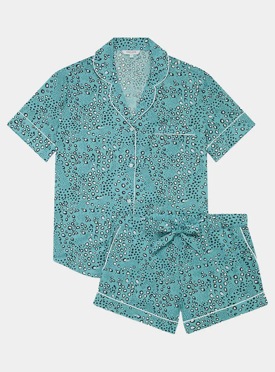 Green Dots Women's Short Sleeve Organic Cotton Pyjama Short Set Myza