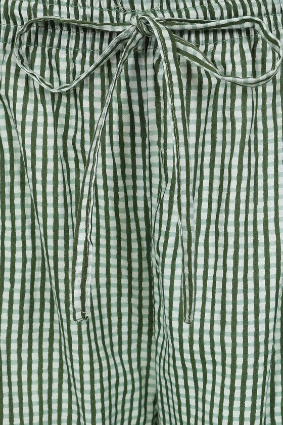 Green Gingham Women's Long Pyjama Set Madder & More