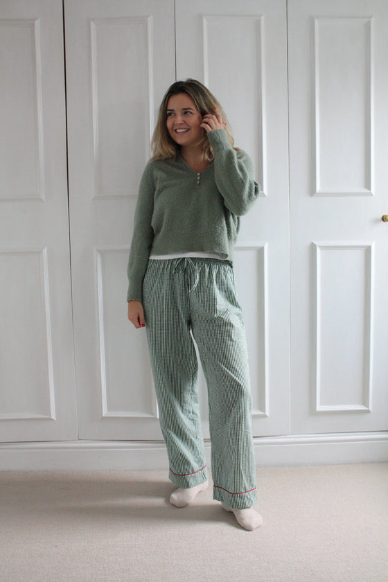 Green Gingham Women's Pyjama Trouser Madder & More