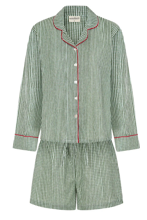 Green Gingham Women's Short Pyjama Set Madder & More