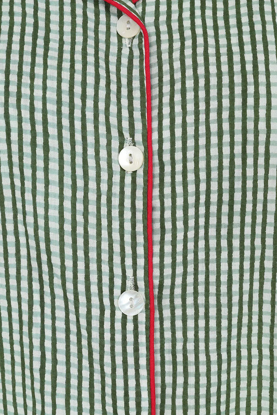 Green Gingham Women's Short Pyjama Set Madder & More