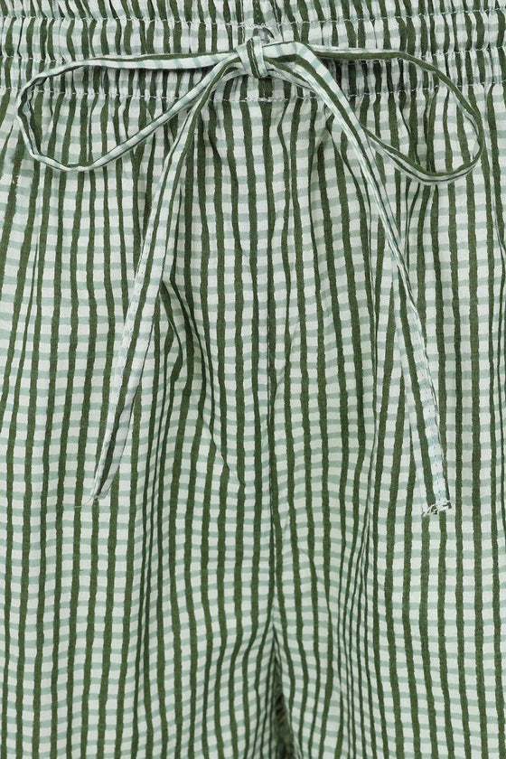 Green Gingham Women's Short Pyjama Set Madder & More