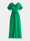 Green Maxi Waist Tie Dress Paisie