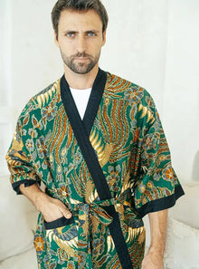  Green Men's Batik Robe SUKARA