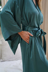 Green Satin Goddess Robe Wear the World