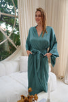 Green Satin Goddess Robe Wear the World