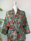 Green Satin Kimono Robe Wear the World