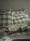 Elm Green Emsworth Check Linen Blend Pillowcase (Pair) Piglet