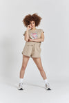 Grevillea Ethical-Cotton Shorts - Dune Beige Peachaus