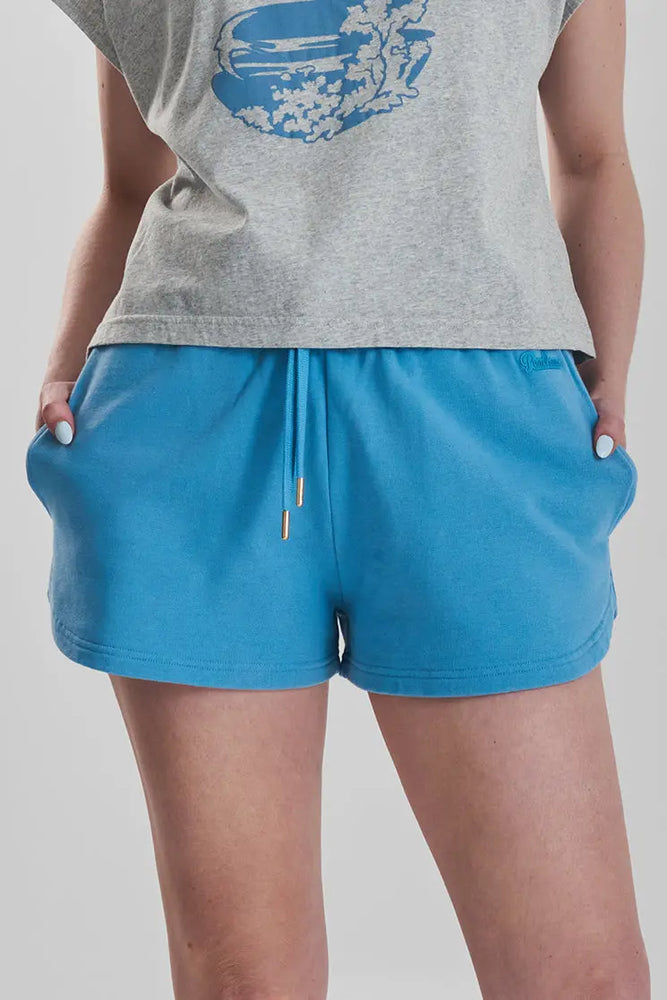 Grevillea Ethical-Cotton Shorts - Lagoon Blue Peachaus