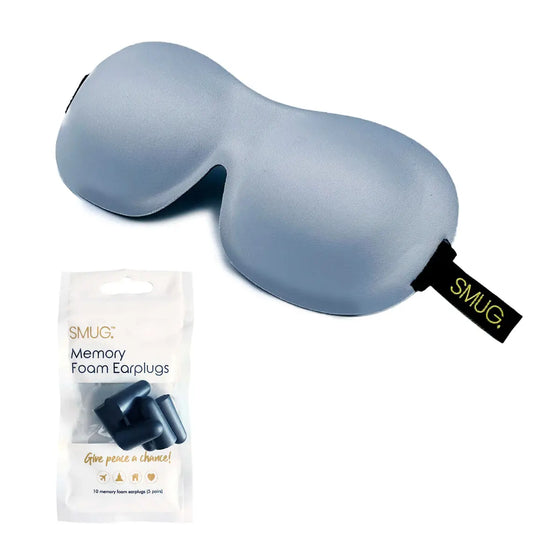 Grey Contoured 3D Blackout Sleep Mask SMUG