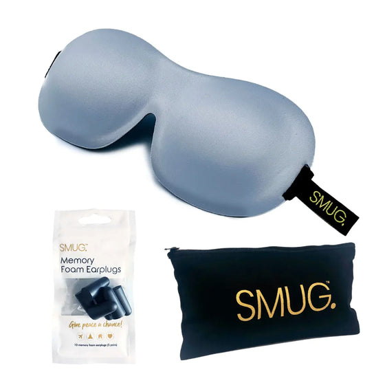 Grey Contoured 3D Blackout Sleep Mask SMUG