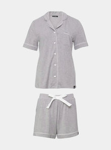  Grey Marl Bamboo Shirt Short Set Pretty You London