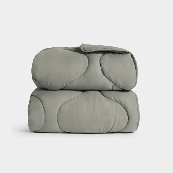 Grey Quilted Snuggle Blanket Ethical Bedding