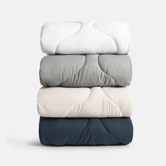 Grey Quilted Snuggle Blanket Ethical Bedding