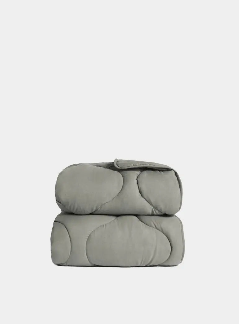 Grey Quilted Snuggle Blanket Ethical Bedding