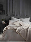 Grey Ticking Stripe Cotton Linen Bed Linen