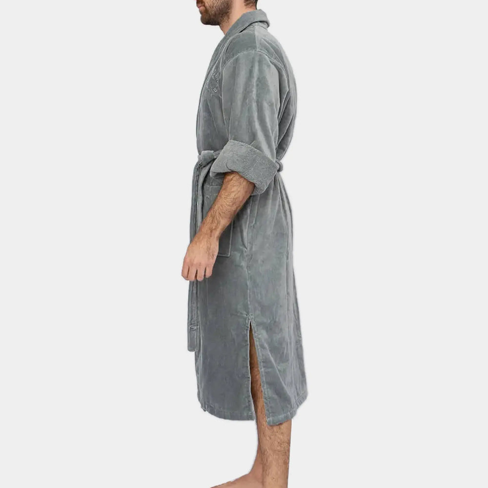 Grey Velour Bathrobe House Babylon