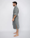 Grey Velour Bathrobe House Babylon