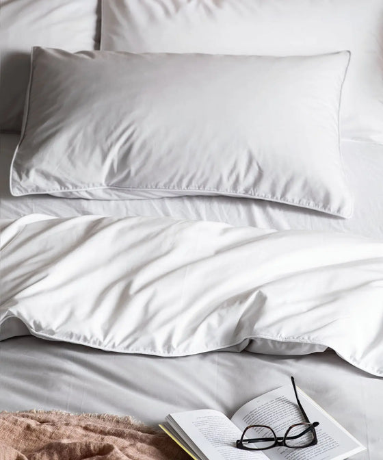 Grey and White Tencel Cotton Duvet Cover Undercover Living