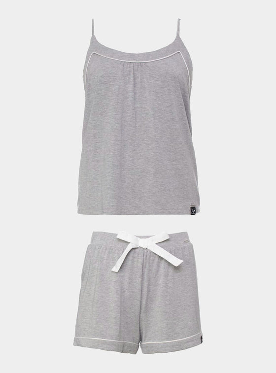 Grey Marl Bamboo Cami Short Pyjama Set
