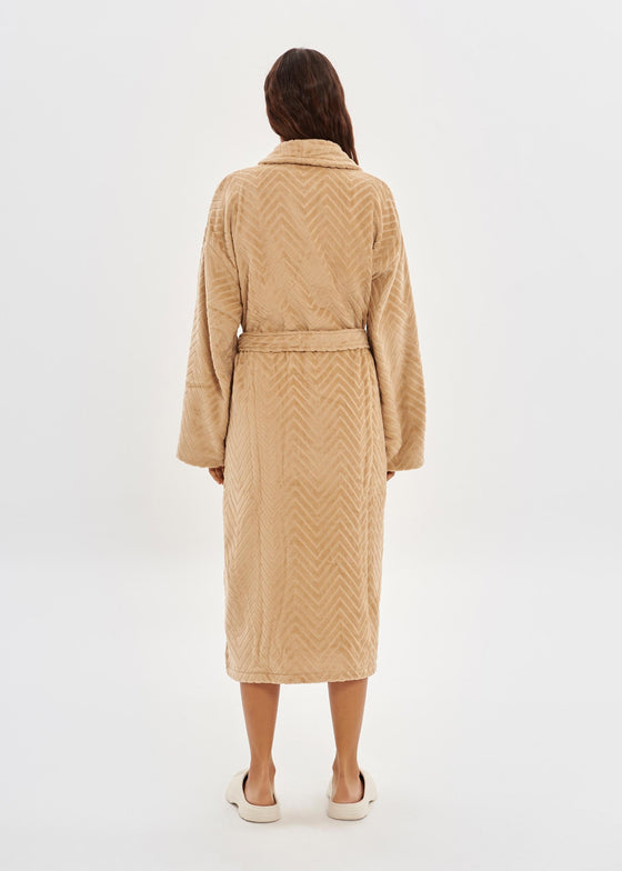 Taupe Velour Bathrobe House Babylon