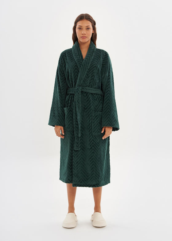 Dark Green Velour Bathrobe House Babylon