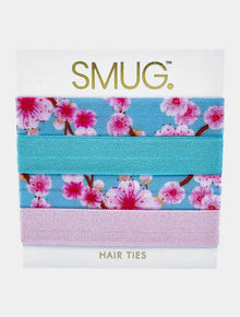  Hair Ties Set - Cherry Blossom Print SMUG