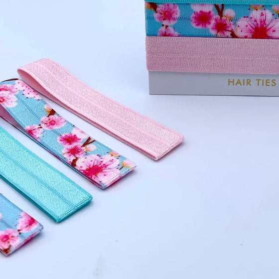 Hair Ties Set - Cherry Blossom Print SMUG