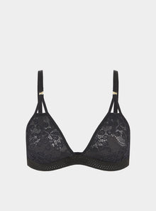  Hakea Recycled-Tulle Soft Bralette - Volcanic Black