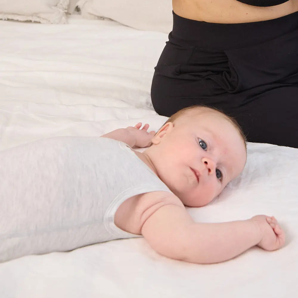 Heather Grey Baby Bamboo Bodysuit Boody