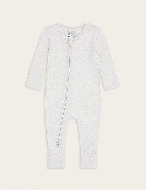 Heather Grey Baby Long Sleeve Bamboo Romper Boody