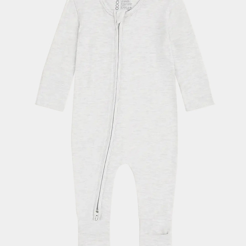 Heather Grey Baby Long Sleeve Bamboo Romper Boody